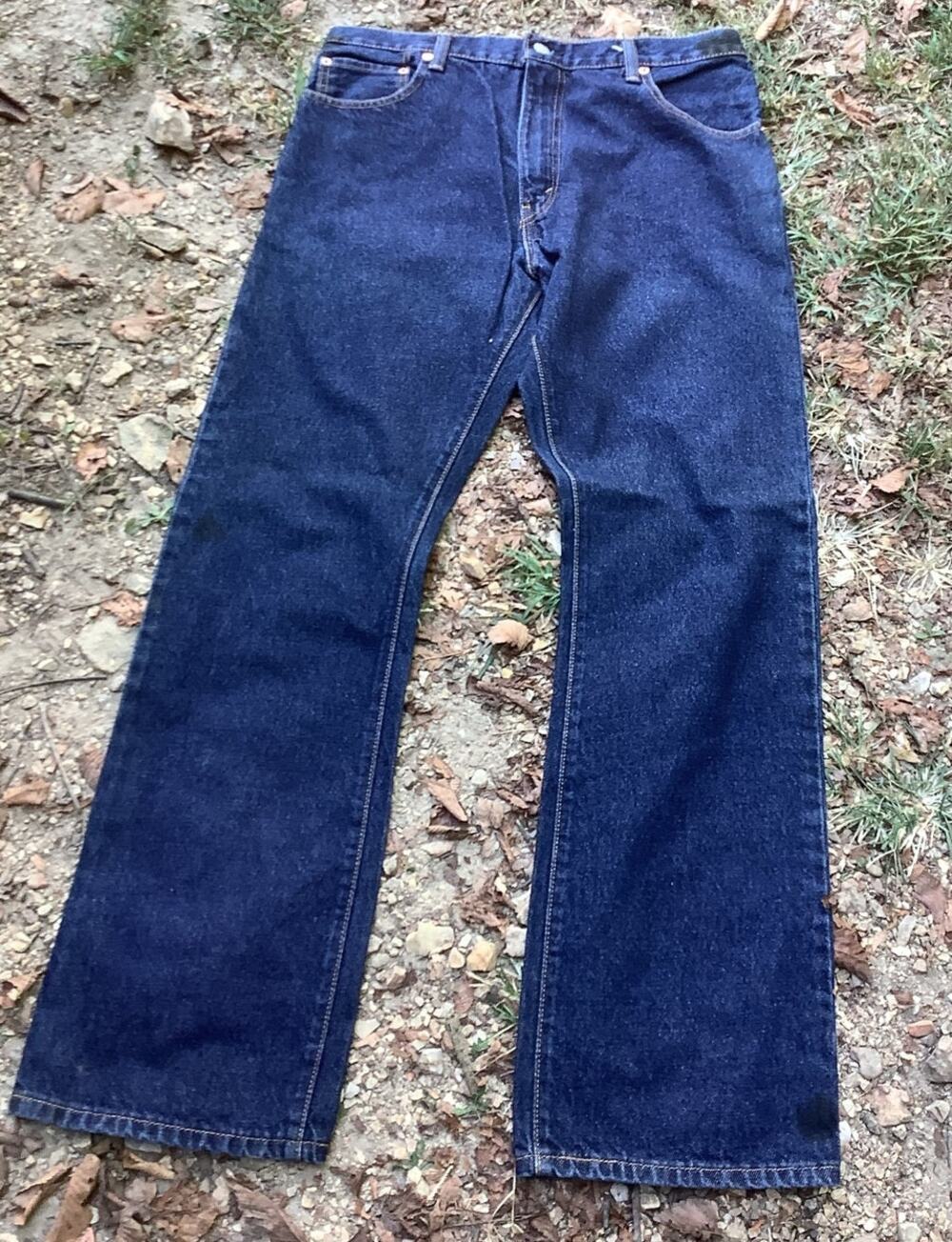 Levis 517 Boot Cut Jeans Mens 34x32 Dark Wash Denim Blue Bootcut 100 Cotton